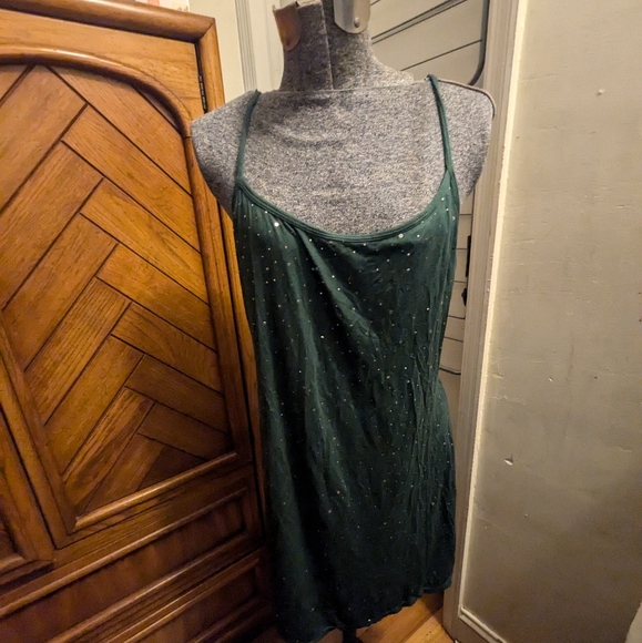 XL green with silver dots chemise - Picture 2 of 8